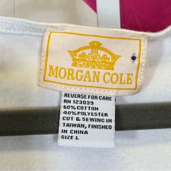 Morgan Cole, White Beaded Embellished Women's Top. Size Large. Good used cond! - Picture 4 of 6